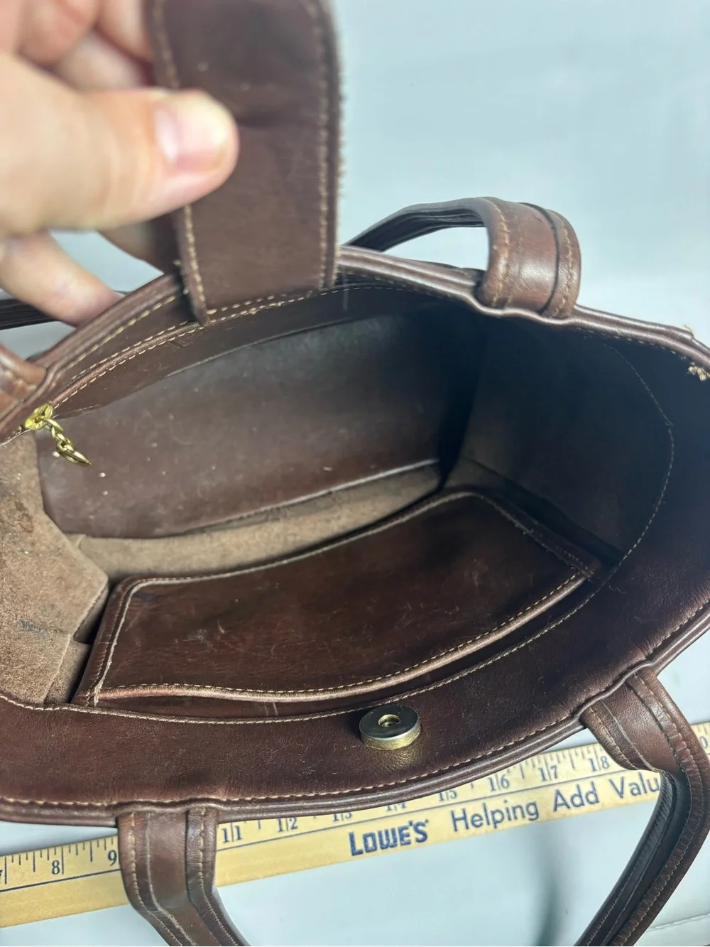 Vintage Coach Shoulder Bag Dark Brown Leather 9305